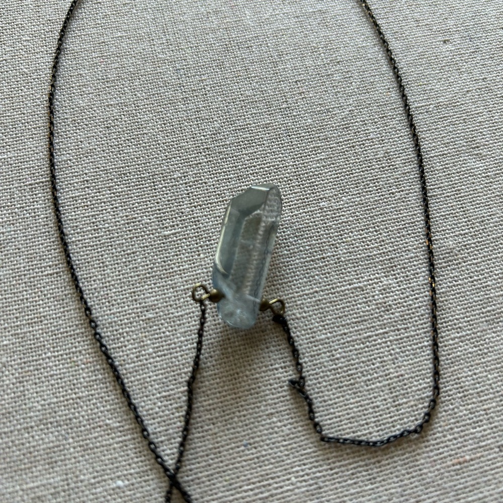 Delicate Clear Crystal Pendant Necklace - Picture 5 of 7